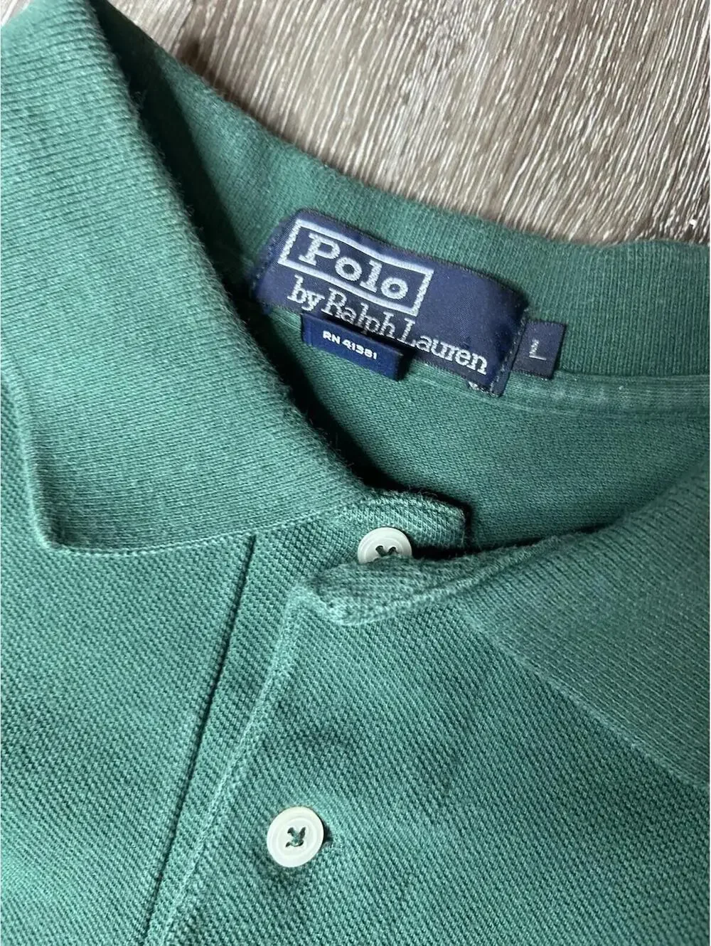 Vintage Polo Ralph Lauren Shirt Large Green Crest Shield Made In USA 90s